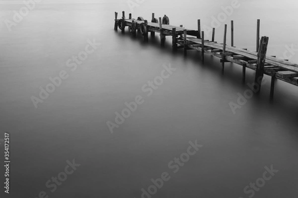 Obraz Long Exposure in the lake, Black and White