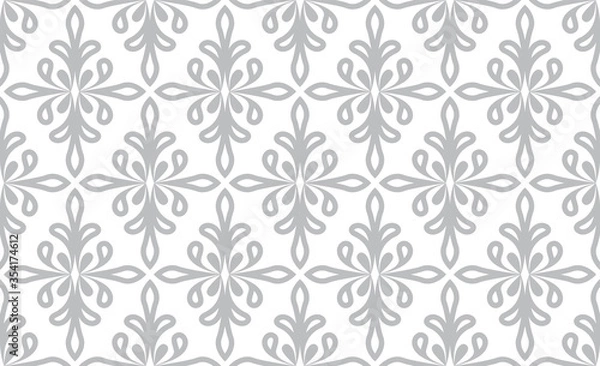 Fototapeta Vector seamless floral damask pattern for wedding invitation or vintage abstract background