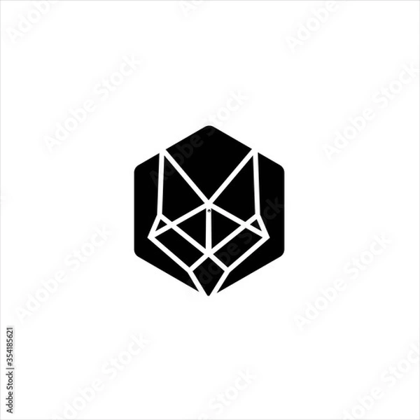 Fototapeta Fox diamond  design vector template icon