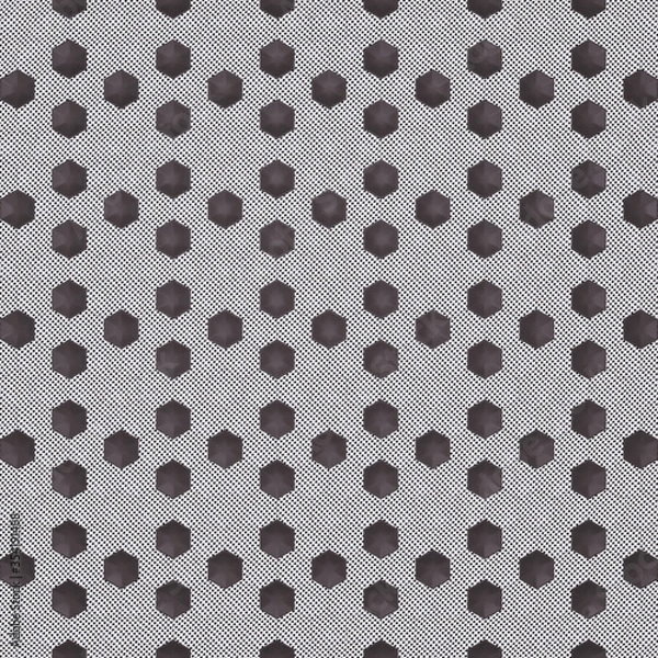 Fototapeta Fragment light ceramic tiles for wall and floor decoration. Texture for use in graphic and architectural project. Pattern of ceramic tiles of hexagon shape for background. 3D illustration.