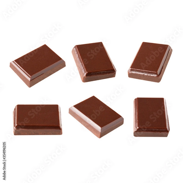 Obraz chocolate bar set isolated white background collection .Clipping path.