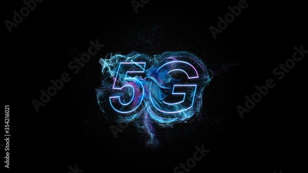 Fototapeta 5G 3d abstract particle typeB