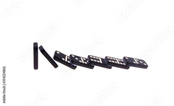 Obraz Dominoes on a white background.