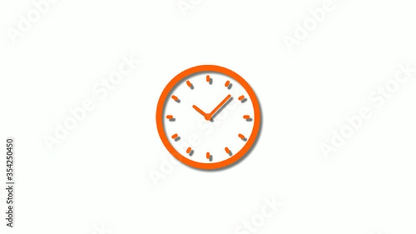 Fototapeta Counting down 3d clock icon on white background,brown clock icon