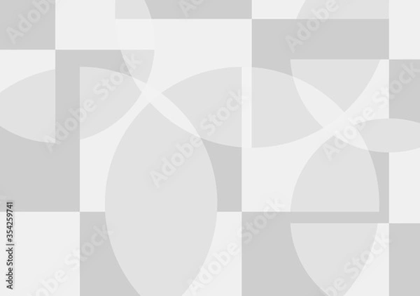 Fototapeta Geometric abstract circle and square perspective background in white and gray. Using for structure molecule, digital futuristic minimalism, big data visualization, technology, and science template.