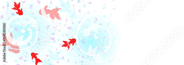 Fototapeta 金魚　暑中見舞い