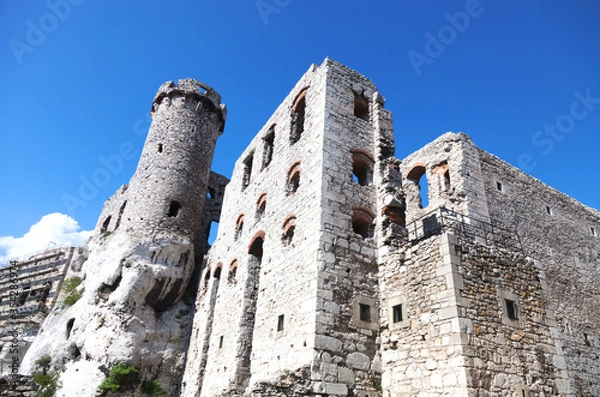 Fototapeta Well-preserved ruins of an ancient castle in Poland