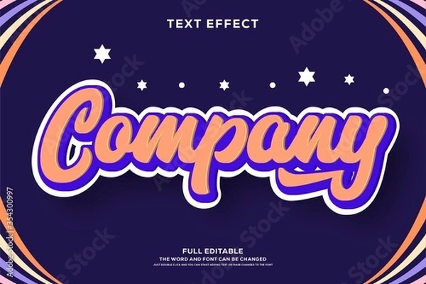 Obraz 3d text effect editable font