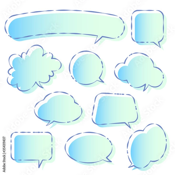 Fototapeta 涼しげなグラデーションの吹き出し