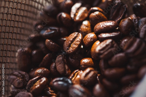 Obraz delicious aromatic coffee beans and ground