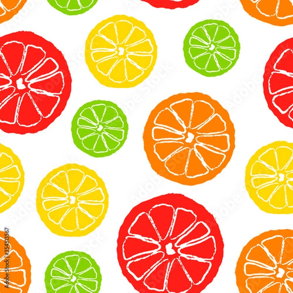 Fototapeta Seamless pattern with citrus fruits