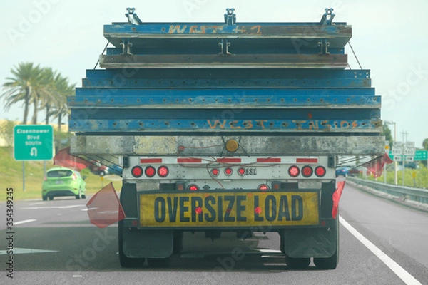 Obraz Oversize load truck on highway