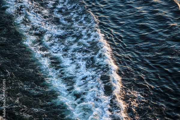 Obraz abstract water background with waves and foam