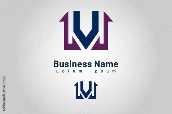 Fototapeta Initial Letter Logo Template V modern