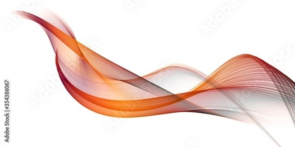 Fototapeta Abstract smooth color wave . Curve flow red motion illustration