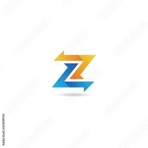 Fototapeta initial z with arrow logo design vector, icon, element, template