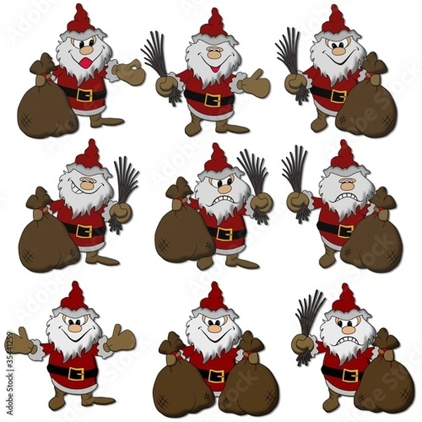 Obraz verschiedene Weihnachtsmänner