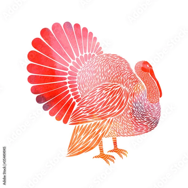 Fototapeta Watercolor turkey