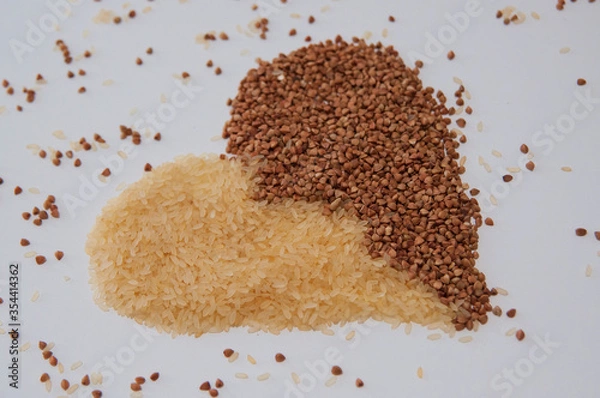 Obraz buckwheat heart on white background 
