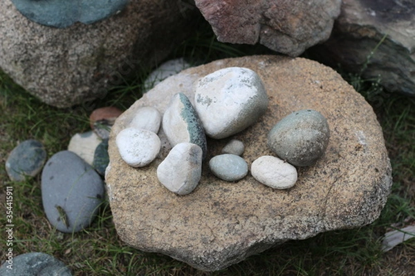 Fototapeta Composition of stones on the shores of the "Chuya" river, Altai Territory, Russia