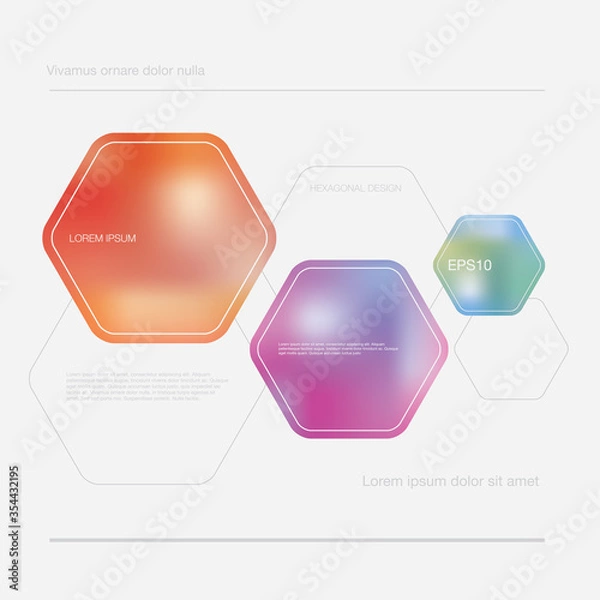 Fototapeta abstract vector background with blurry hexagons
