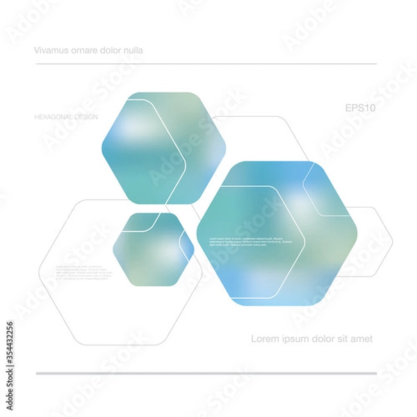 Fototapeta abstract vector background with blurry hexagons