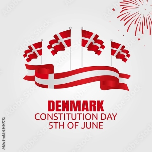 Fototapeta Happy constitution day of Denmark Vector Illustration