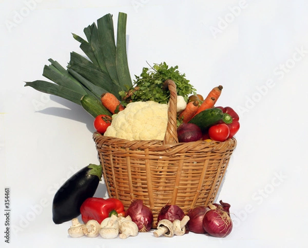 Fototapeta basket and vegetables