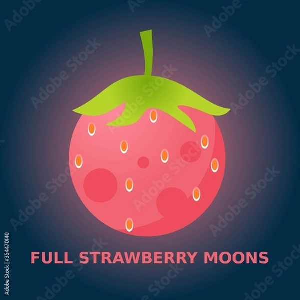 Obraz June full Moon Vector Illustration