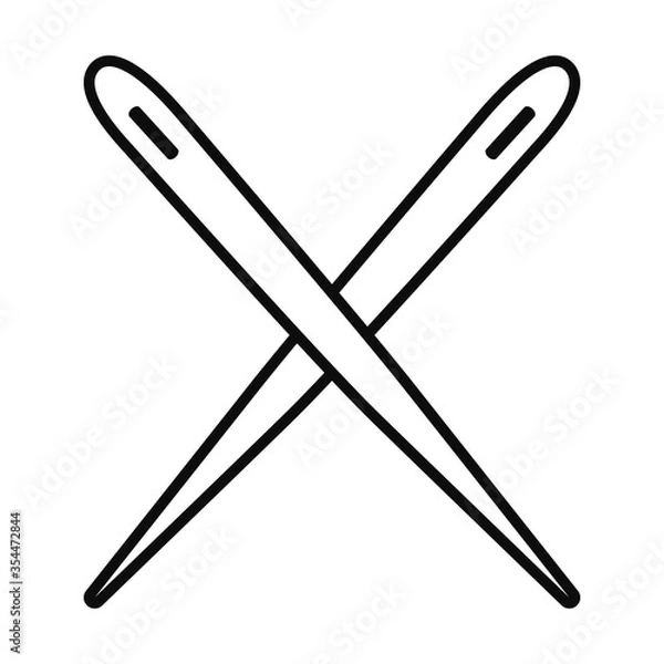 Fototapeta crossed needles icon, line style