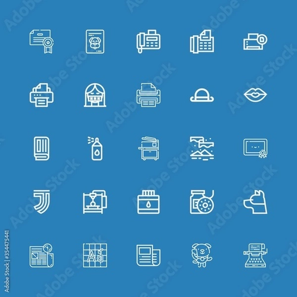 Fototapeta Editable 25 print icons for web and mobile