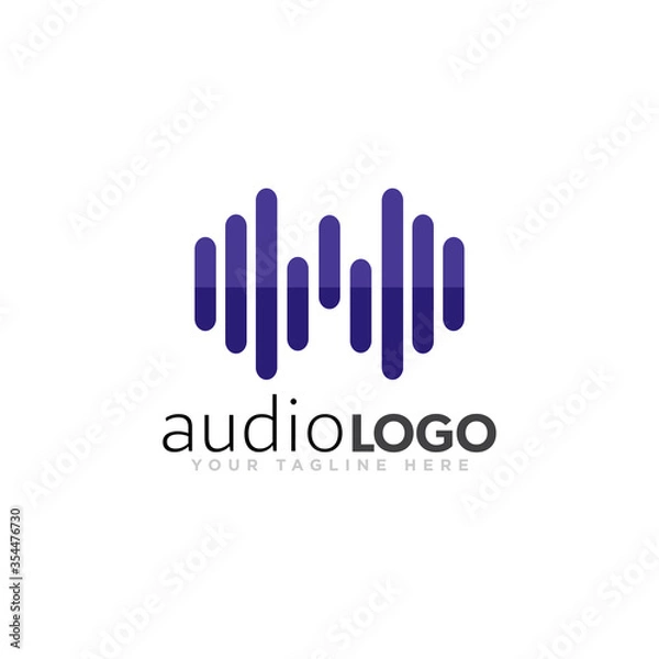 Fototapeta Sound Logo Concept Design Vector