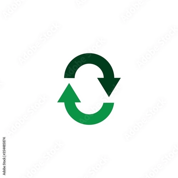 Fototapeta zero waste recycling symbol icon logo design template
