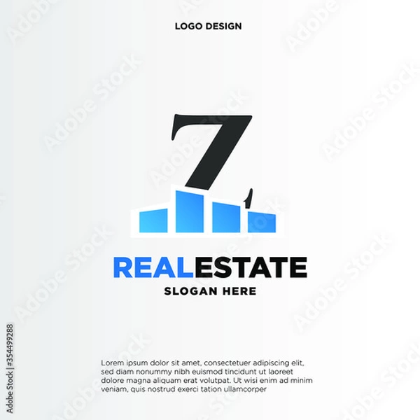 Obraz Z Initial logo concept with building template vector.