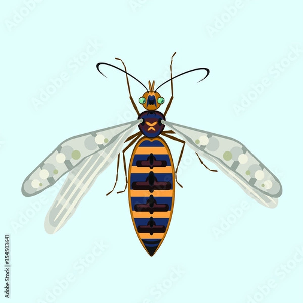Obraz Wasp art is a vector illustration of a stinging insect.
