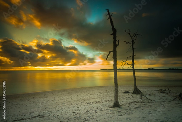 Fototapeta sunset on the beach