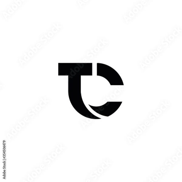 Obraz TC T C letter logo design vector