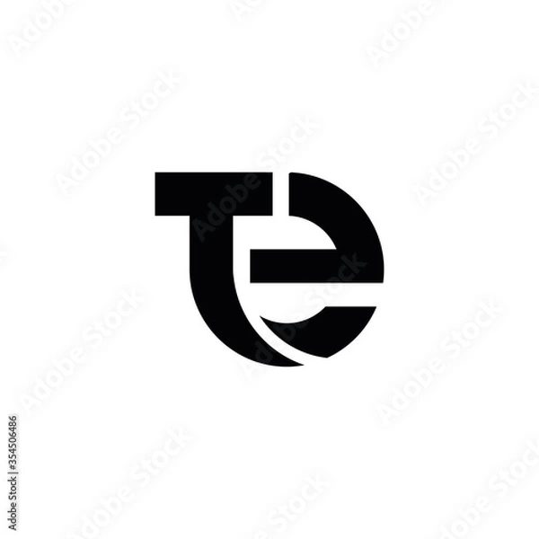 Obraz TE T E letter logo design vector