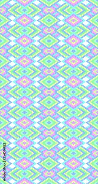 Fototapeta Seamless pattern of rhombuses in native american style. Bright pattern for web, print, textile, wrapping paper, scrapbooking, background and wallpaper. Stock illustartion.