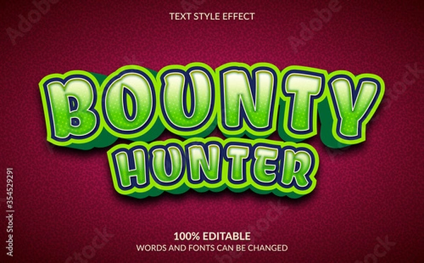 Fototapeta Editable Text Effect, Bounty Hunter Text Style