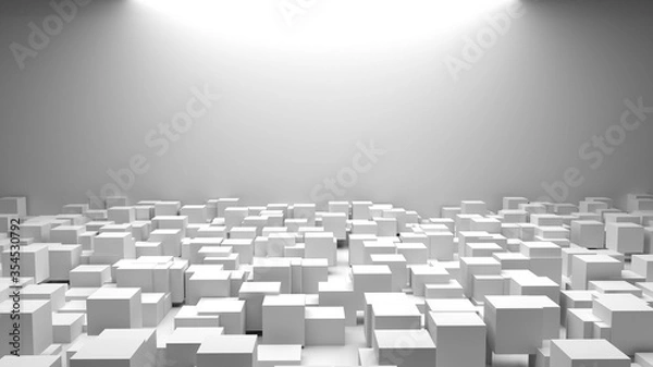 Obraz 3d abstract background of various geometric patterns. studio lighting. macro shot.