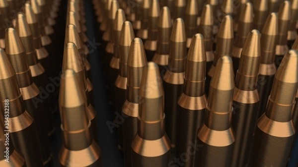 Obraz 3D Render of Bullets that lying on floor. Studio Light.