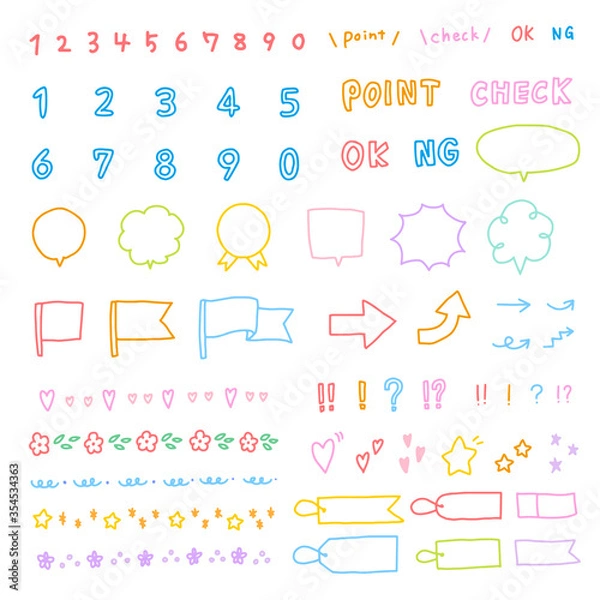 Fototapeta 数字　手描き　アイコン