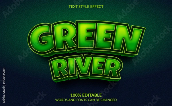 Obraz Editable Text Effect, Green River Text Style