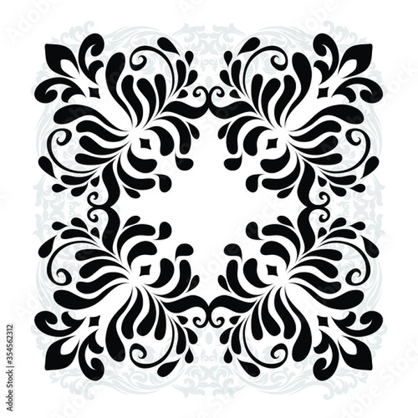 Fototapeta Vector illustration VINTAGE. ornamental floral elements for tattoo, design, cards and prints. Abstract floral vector illustration.