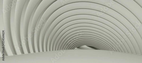 Obraz whithe bright 3d modern rips tunnel room