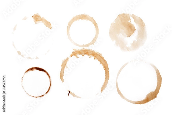 Obraz Brown Coffee cup mark on white