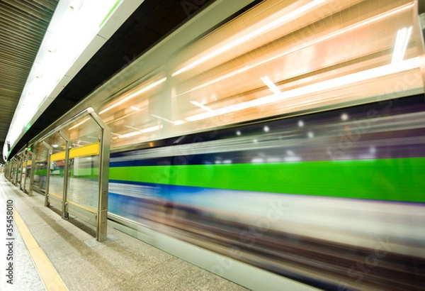 Fototapeta speed train subway