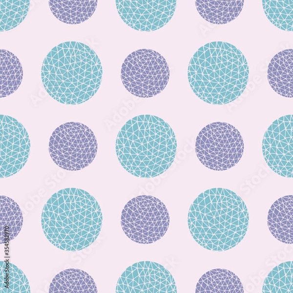 Fototapeta Spotty circular vector repeat pattern with textured fill. Circle dot seamless pattern, perfect for fashion, home, stationary, kids. 