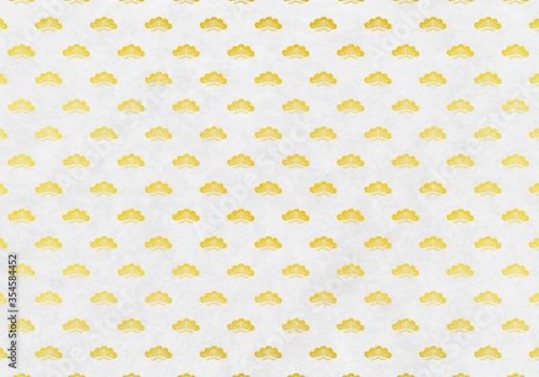 Fototapeta 和紙_松_白金